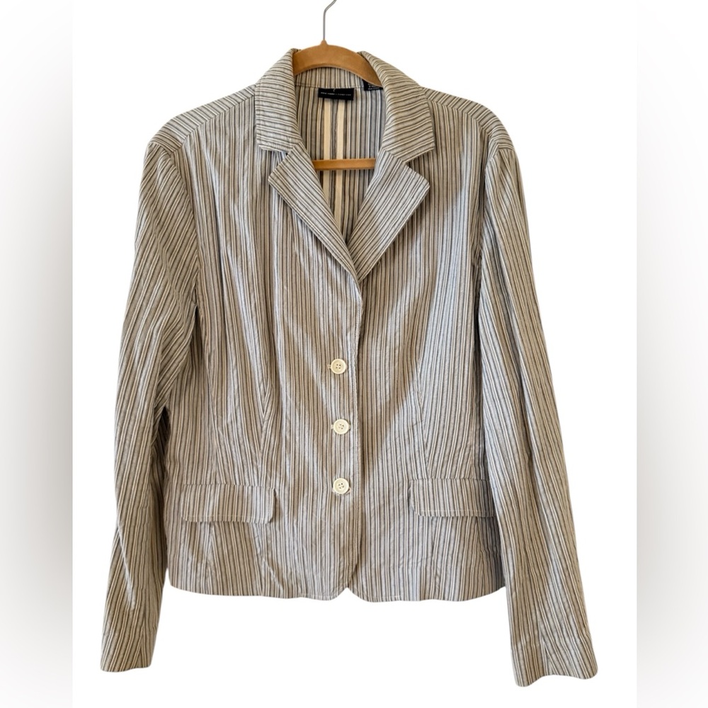 New York & Company Striped Blazer - Black and White